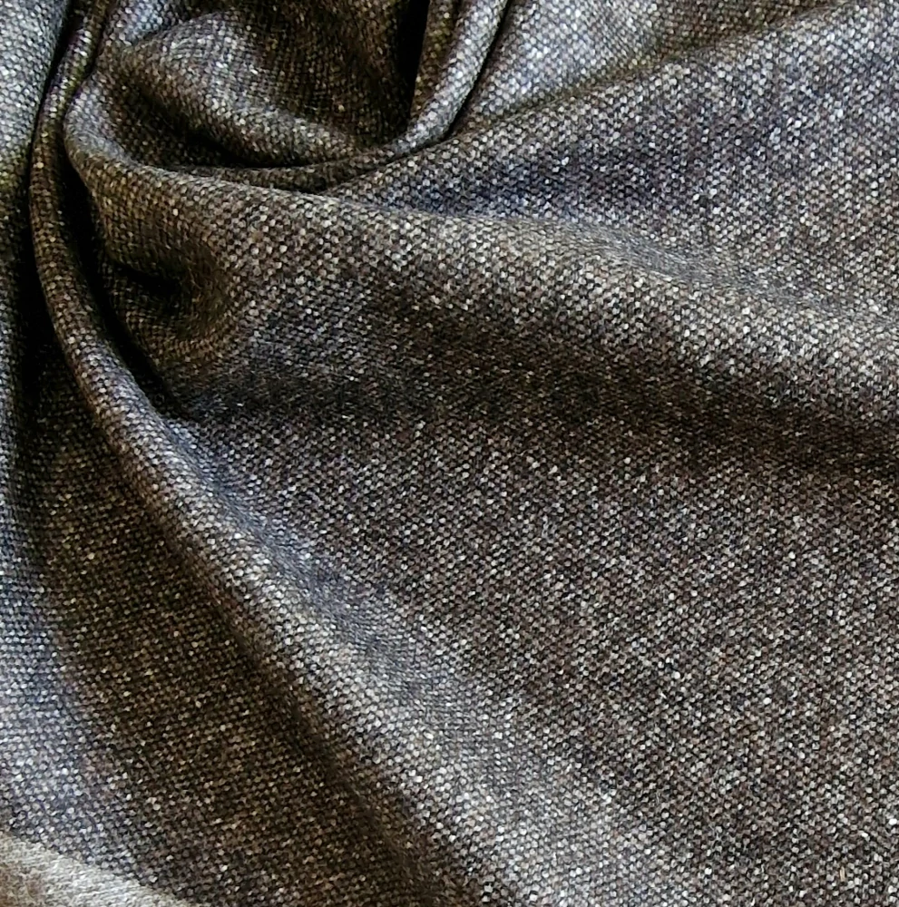 oblekovka tweed, vlna/hedvábí, tmavá hnědá
