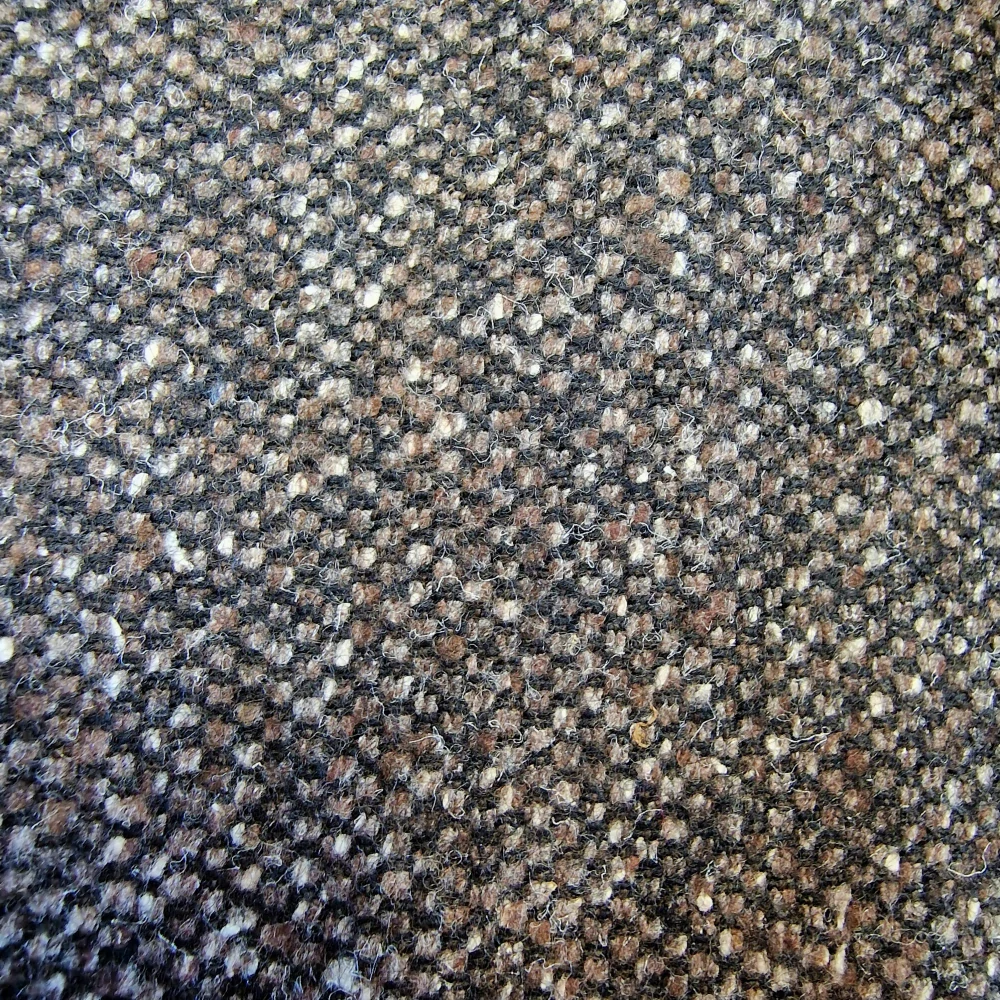 oblekovka tweed, vlna/hedvábí, tmavá hnědá