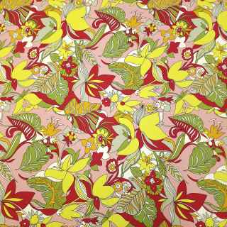 hedvábný crepe de chine, vzor tropic